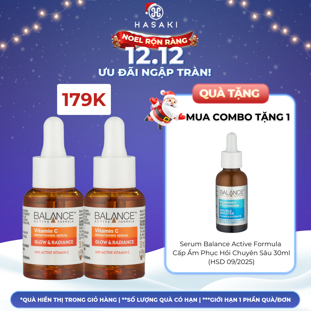 [MUA LÀ CÓ QUÀ] Tinh Chất Balance Active Formula Vitamin C Sáng Da 30ml Hasaki Sản phẩm chính hãng