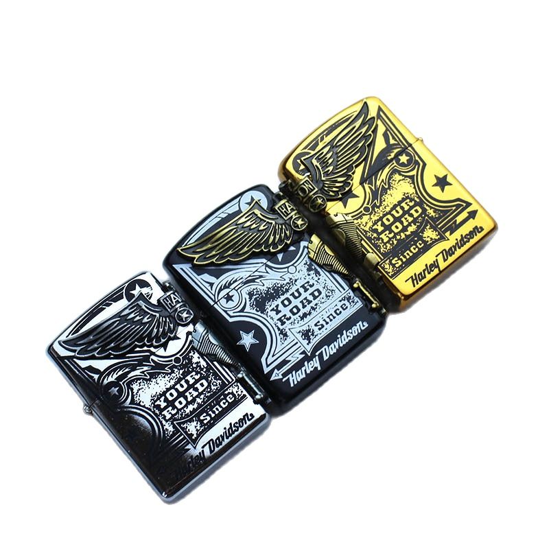 Bật lửa zp xăng đá harley davison  bật lửa sài xăng đá độc đáo đẹp . ngẫu nhiên vàng đen và trắng