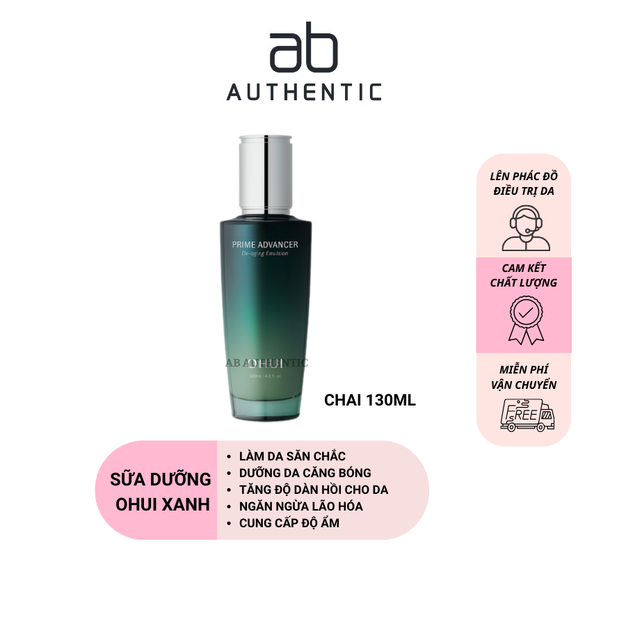 Sữa dưỡng Ohui xanh căng bóng, chống lão hóa sớm Prime Advancer De-Aging Emulsion 130ml - AB AUTHENTIC
