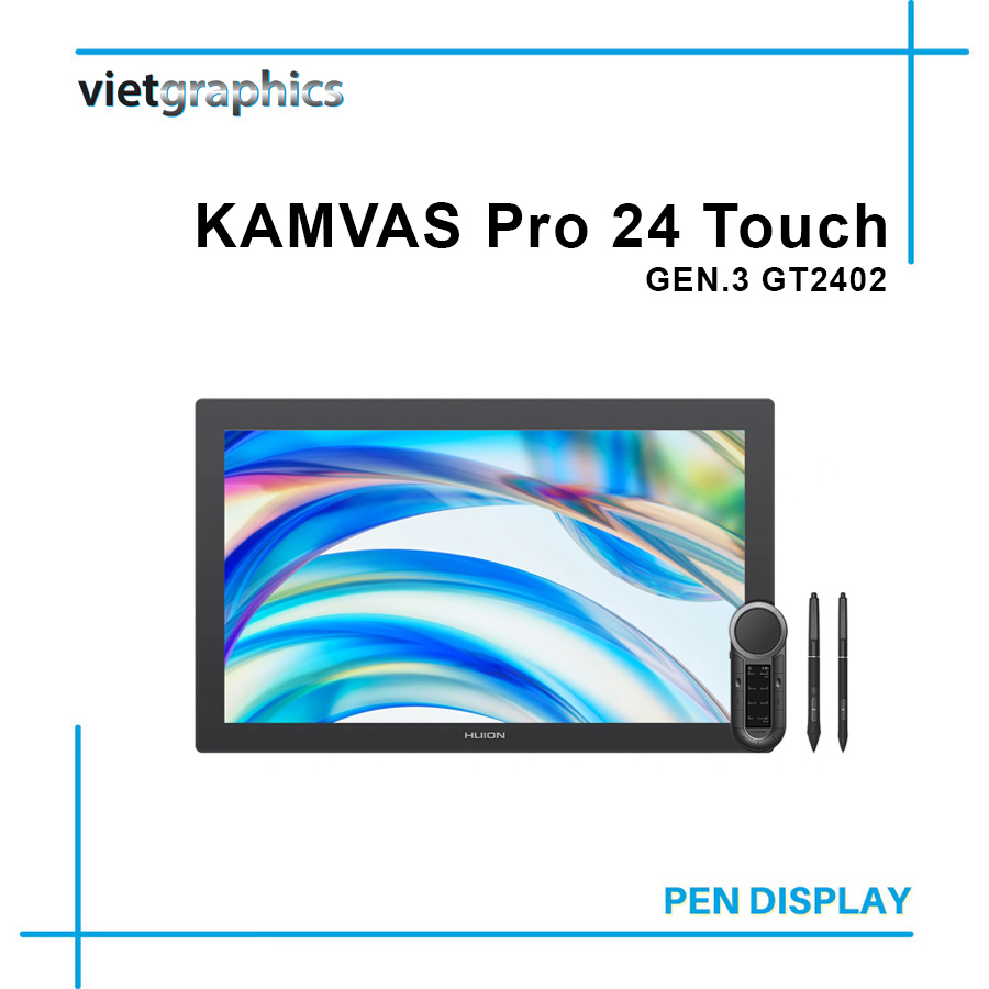 Bảng vẽ LCD Kamvas Pro 24 Touch gen.3 (4K)