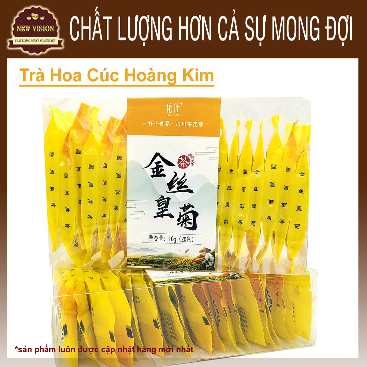 Trà hoàng cúc nhập loại to - trà cúc kim tơ - trà bông cúc- new vision.
