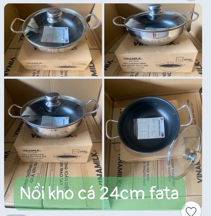 Nồi Chống Dính Fivestar 24cm hàng vinamilk