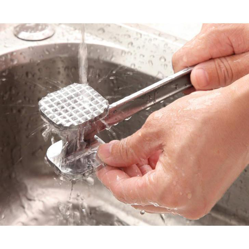 Búa đập thịt thép không gỉ - Cây đập thịt - Đồ đập thịt - Dụng cụ đập thịt inox 2 mặt chắc chắn làm mềm thịt, đập vỏ hạt - Đồ dùng nhà bếp - Vồ đập thịt làm mềm thịt 2 đầu