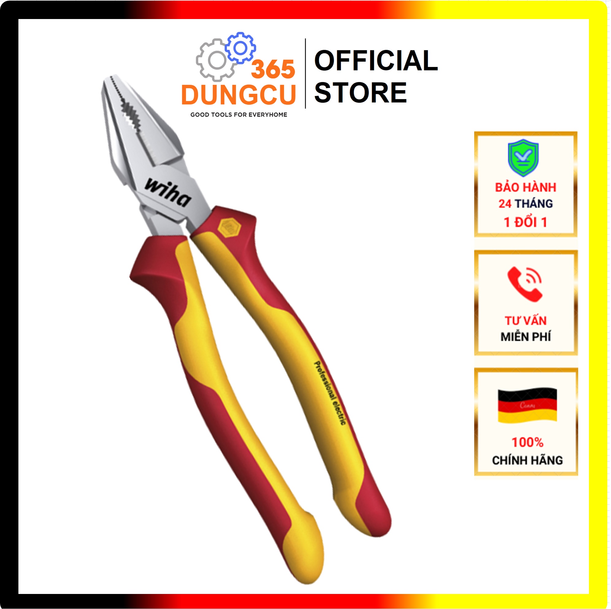 Kìm đa năng cách điện 1000v 200mm germany wiha 26714 - hàng chính hãng