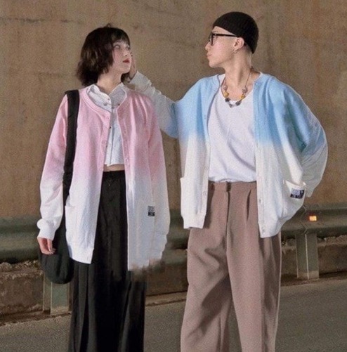 Áo khoác bomber loang hồng xanh form rộng Unisex