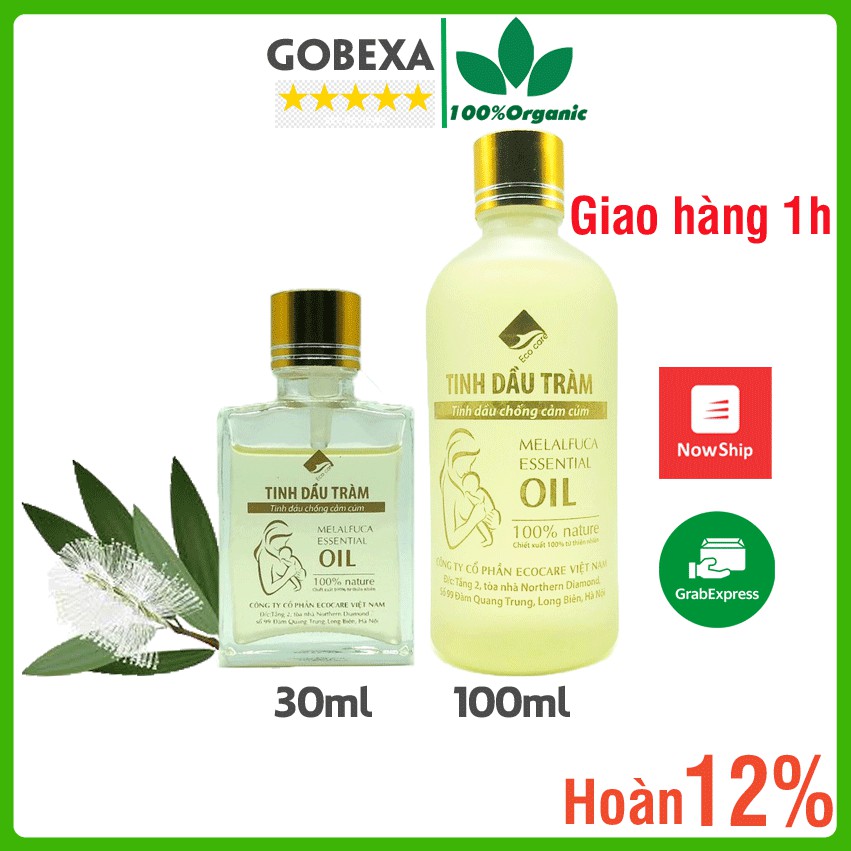 Tinh dầu tràm gió Ecocare chống ho, chống cảm, tránh gió cho bé 30ml/100ml