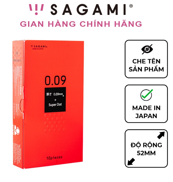 Bao cao su Sagami Super Dot 009 có gai - 10 chiếc/ hộp