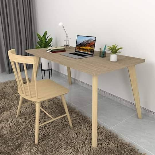Bàn làm việc, bàn học chân gỗ khổ lớn, liên kết bu lông M8 siêu bền chắc, chất lượng cao, kiểu dáng hiện đại