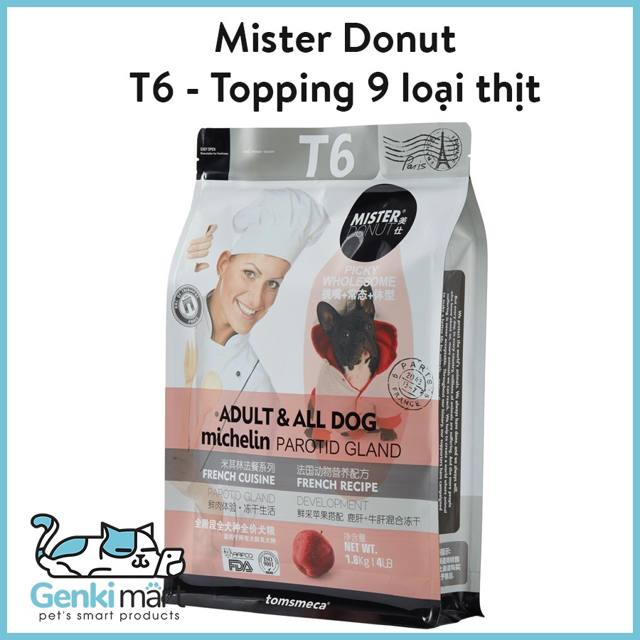 Thức ăn cho chó Mister Donut T6, T7 Full Topping