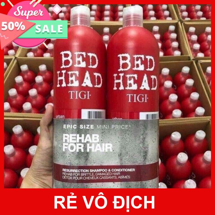 Cặp dầu gội xả tigi đỏ 750mlx2