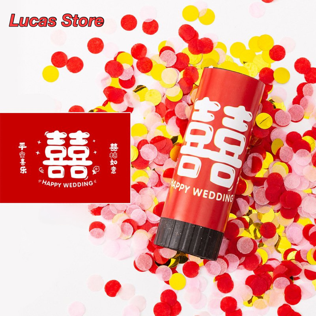 Pháo Giấy Mini Song Hỷ Dùng Trong Tiệc Cưới, Party