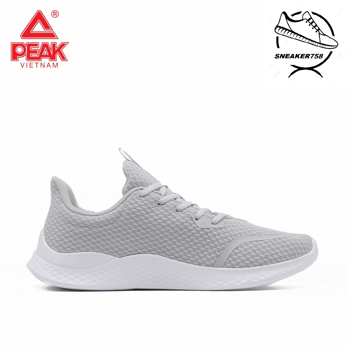 Giày chạy bộ peak running e11427h – ghi