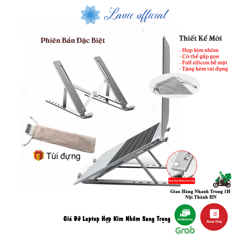 Laptop stand - giá đỡ laptop macbook, ipad giá kê laptop hợp kim nhôm sang trọng có thể gấp gọn, điều chỉnh độ cao