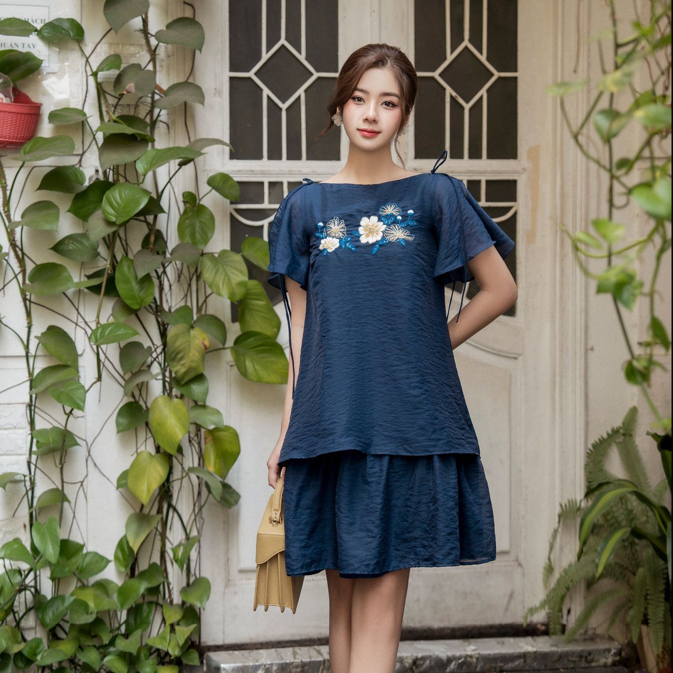 Olv - đầm azure layering embro