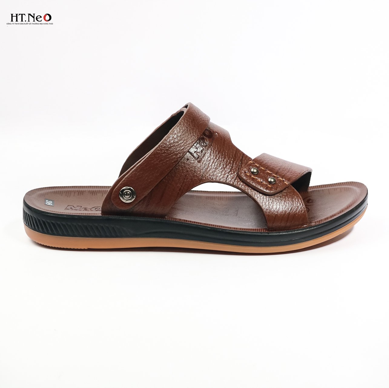 Sandal nam, dép da nam da bò đế kếp tăng chiều cao 2 cm kiểu dáng lịch sự hợp muôn kiểu quần áo, khâu may chân quai siêu chắc
