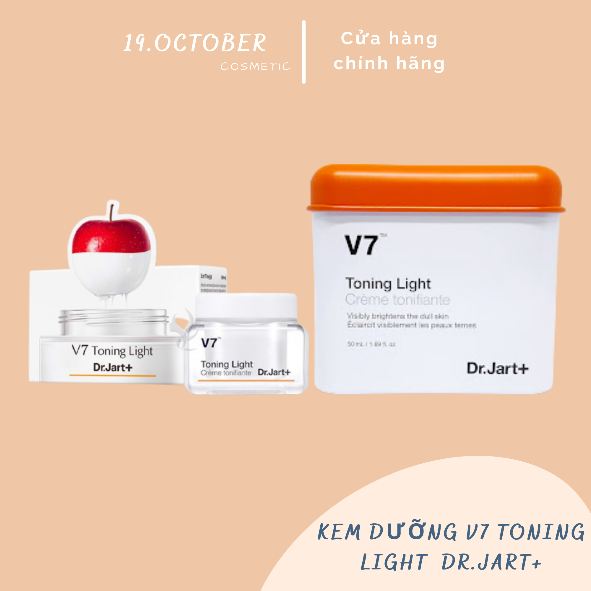 Kem dưỡng trắng da v7 toning light mini size 15ml hàn quốc mẫu mới