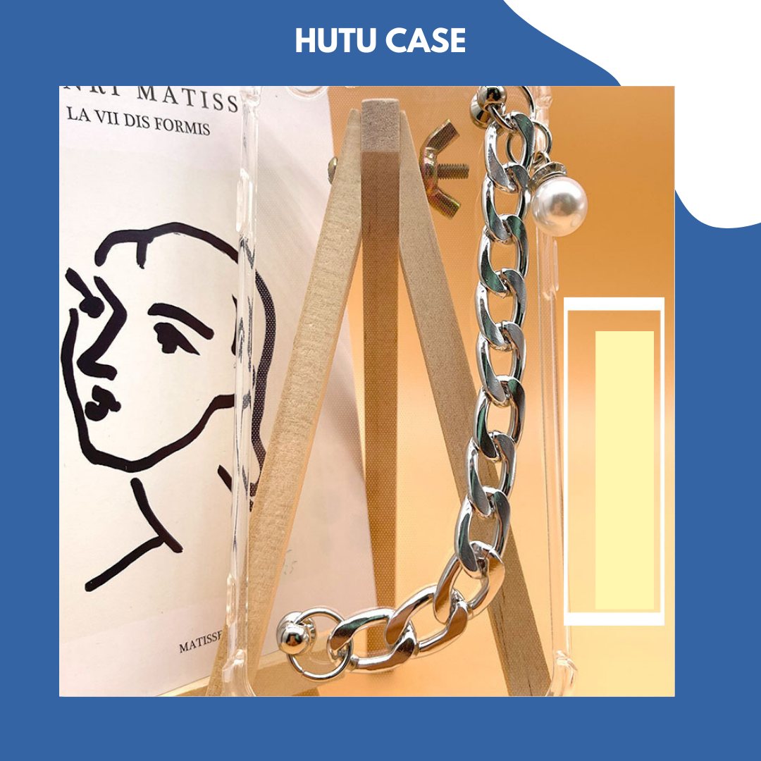 Phụ Kiện Dây Đeo Xỏ Tay Gắn Ốp Lưng - Móc Khóa - Túi Xách Thời Trang Kiểu Dáng Dây Xích Bạc