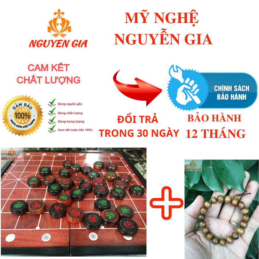 Quân cờ Tướng cao cấp gỗ Trắc đường kính 4,0 cm siêu bền đẹp bảo hành 12 tháng