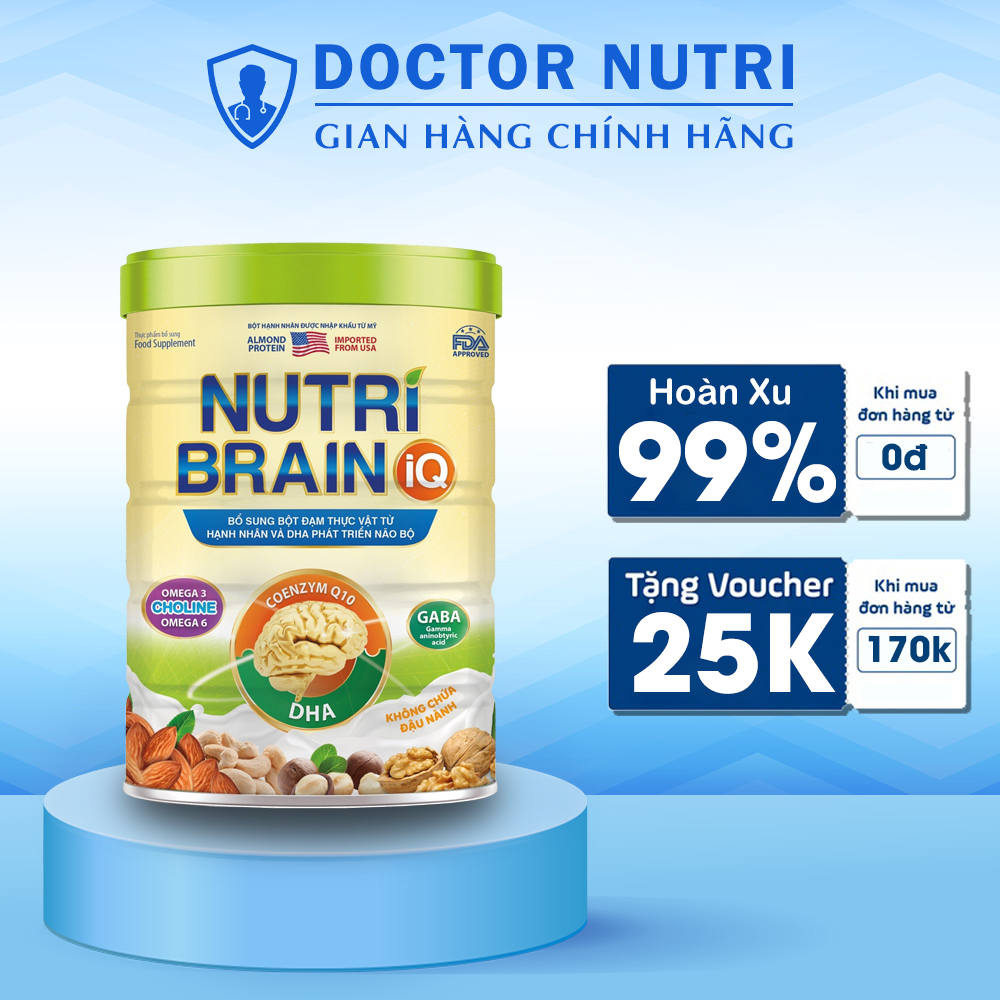 Sữa phát triển trí não cho bé Nutri Brain IQ DOCTOR NUTRI, sữa bột thuẩn chay nhập khẩu Mỹ giúp bé t