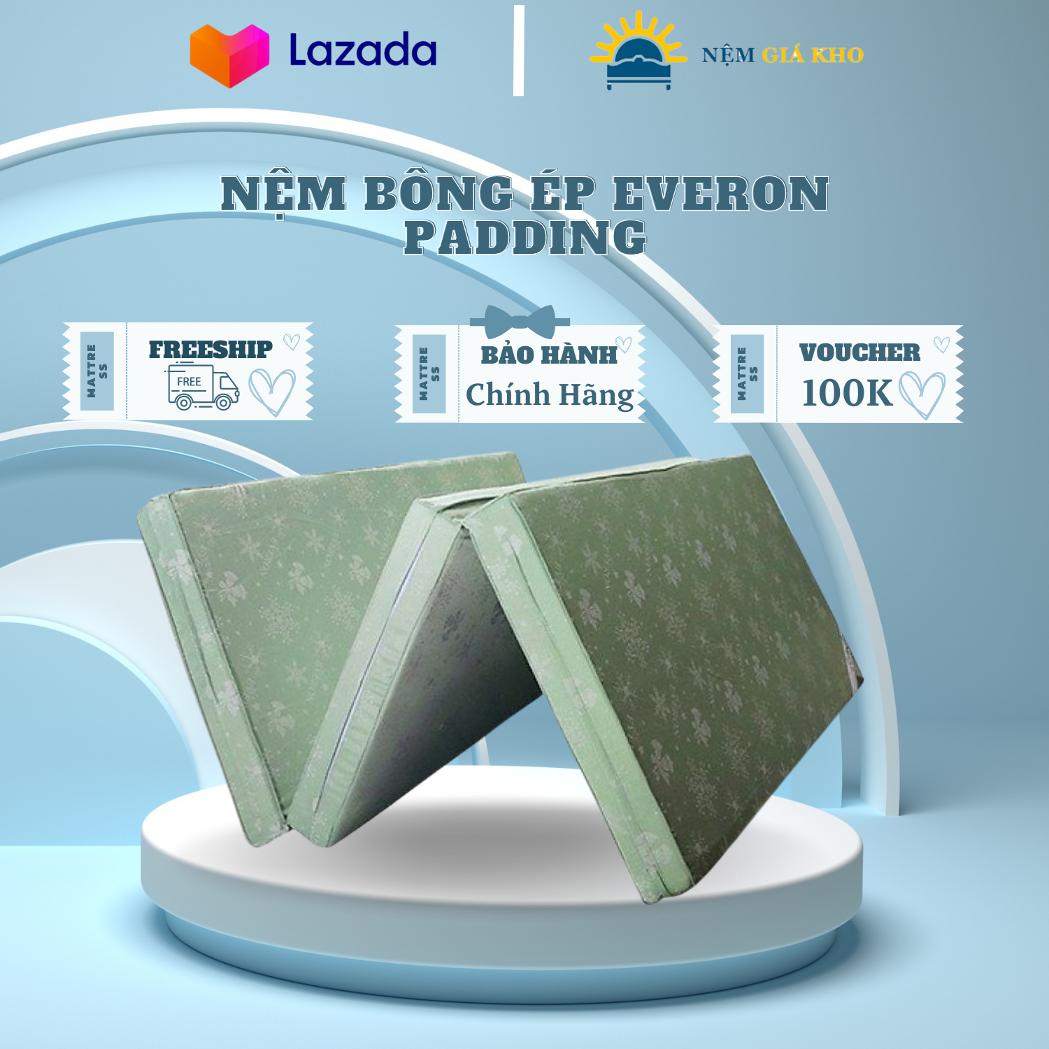 Nệm Bông Ép Everon Padding Chính Hãng - Giao màu ngẫu nhiên
