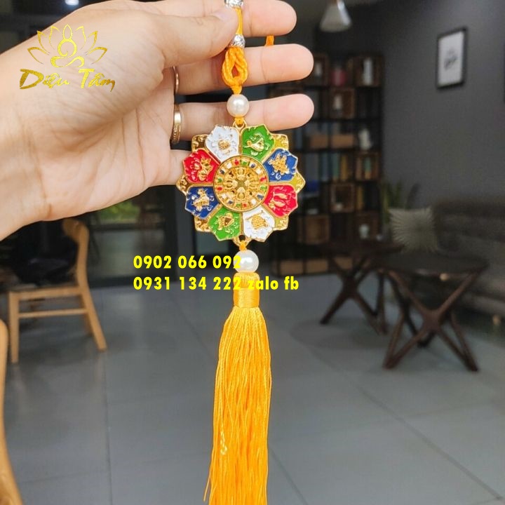 Dây treo nepal dây treo hình bát bảo cát tường - 8 biểu tượng cát tường - lục tự đại minh chú - dây treo mật tông
