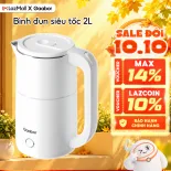 Ấm đun siêu tốc Gaabor EK20M-WH02A dung tích 2L lòng ấm inox cao cấp vỏ 2 lớp cách nhiệt an toàn sử dụng - Bảo hành 12 tháng 1 đổi 1
