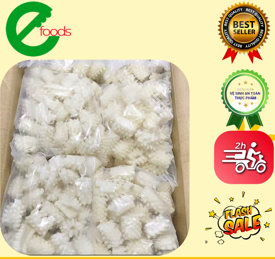 Mực Tỉa Hoa 1KG  rã đông 500-600G(Chọn Giao Hàng 2h giúp shop )