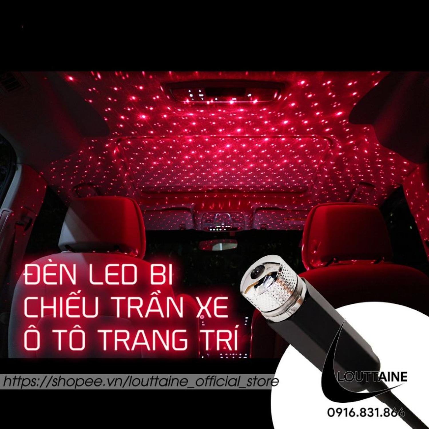 Đèn led chiếu trần xe hơi ô tô trần nhà cắm usb tiện lợi tạo bầu trời đầy sao đèn laze đỏ chấm bi trang trí phòng ngủ