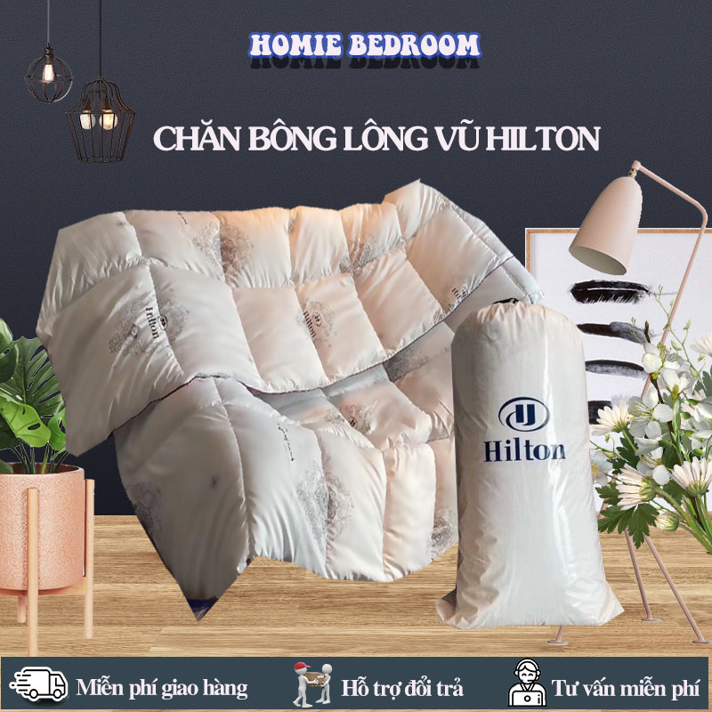 Chăn bông lông vũ Hilton siêu nhẹ, hàng nhập khẩu loại 1, Ruột chăn cao cấp Hilton Homie Bedroom