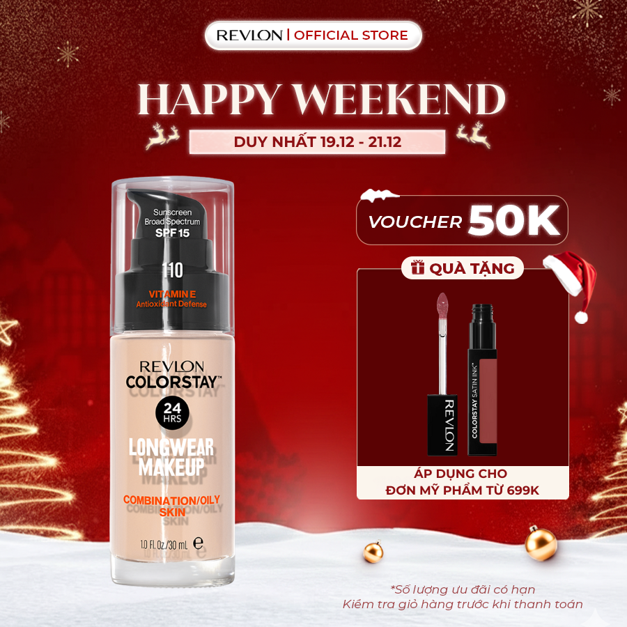 Kem Nền Kiềm Dầu Lâu Trôi Revlon Colorstay 24h SPF 15 30ml