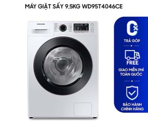 Máy giặt sấy samsung ecobubble với giặt hơi nước diệt khuẩn, 9.5kg wd95t4046ce/sv