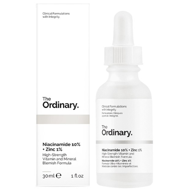 Serum ngừa mụn, sáng da, se khít lỗ chân lông The Ordinary Niacinamide 10% + Zinc 1%