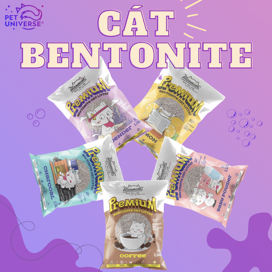 Meowcat - cát bentonite cho mèo 5l - cát vệ sinh cho mèo / bentonite 5l