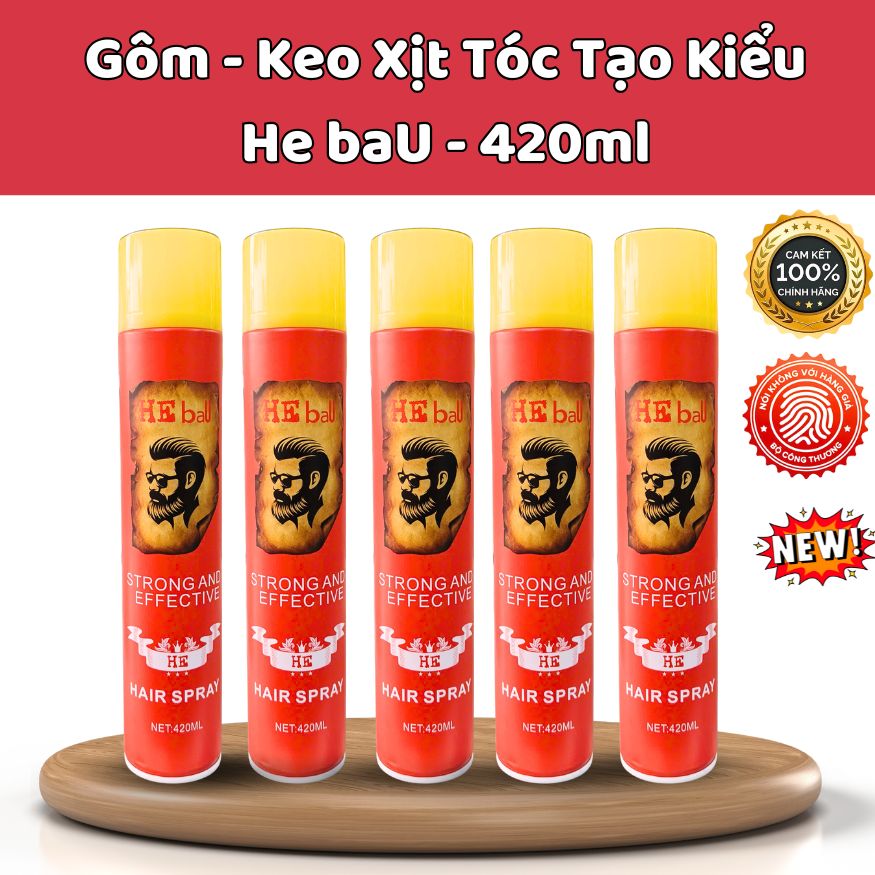 Gôm Keo Xịt Tóc He baU - 420ml , Giữ Nếp Tóc Đỉnh Cao , Hương Thơm Nam Tính .