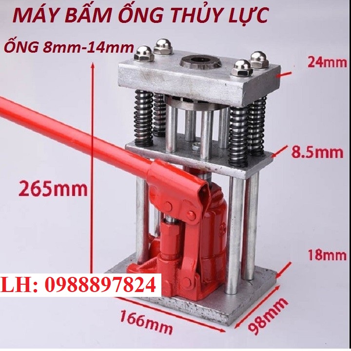Máy bấm đầu ống thuỷ lực - máy bấm đầu ống áp lực cao - máy bấm đầu cos thuỷ lực 8-13mm lực ép 3000kg