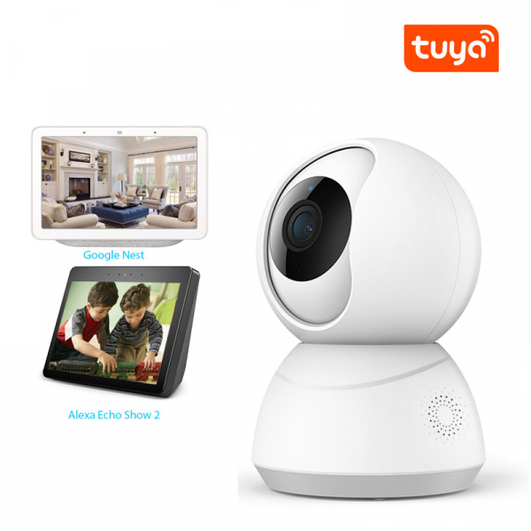 Camera Wifi Tuya IP Xoay 360 độ Trong Nhà Bám Chuyển Động 1080P Kết Nối Wifi có hỗ trợ ra lệnh bằng giọng nói
