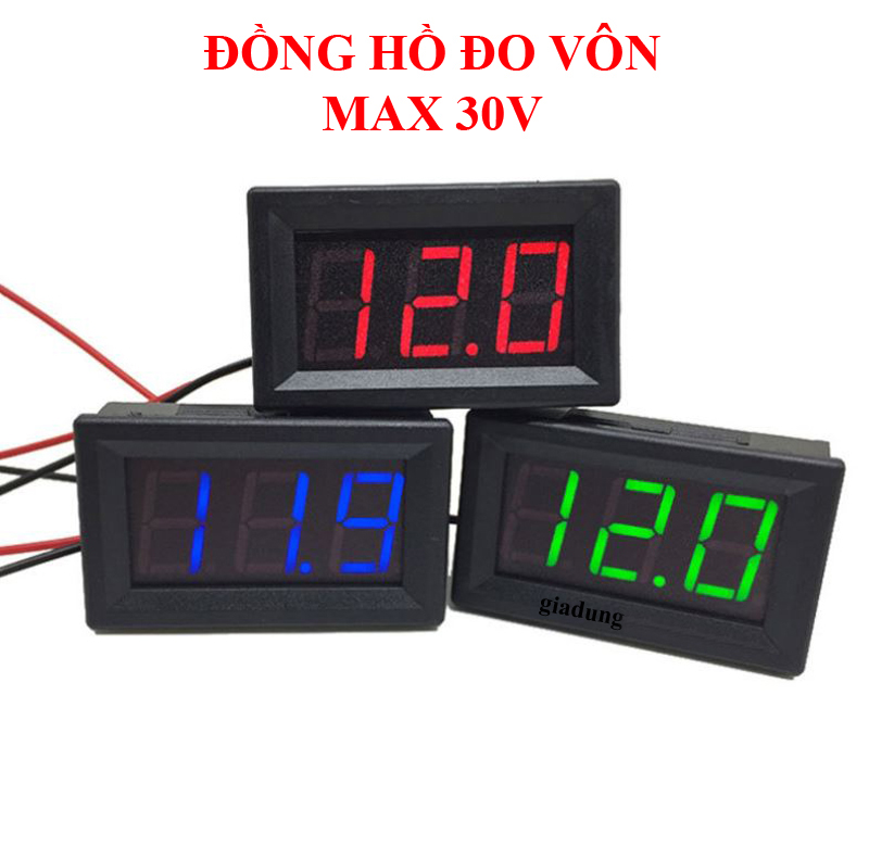 Đồng hồ đo vôn điện áp dc tối đa 30v hiển thị led max 30v