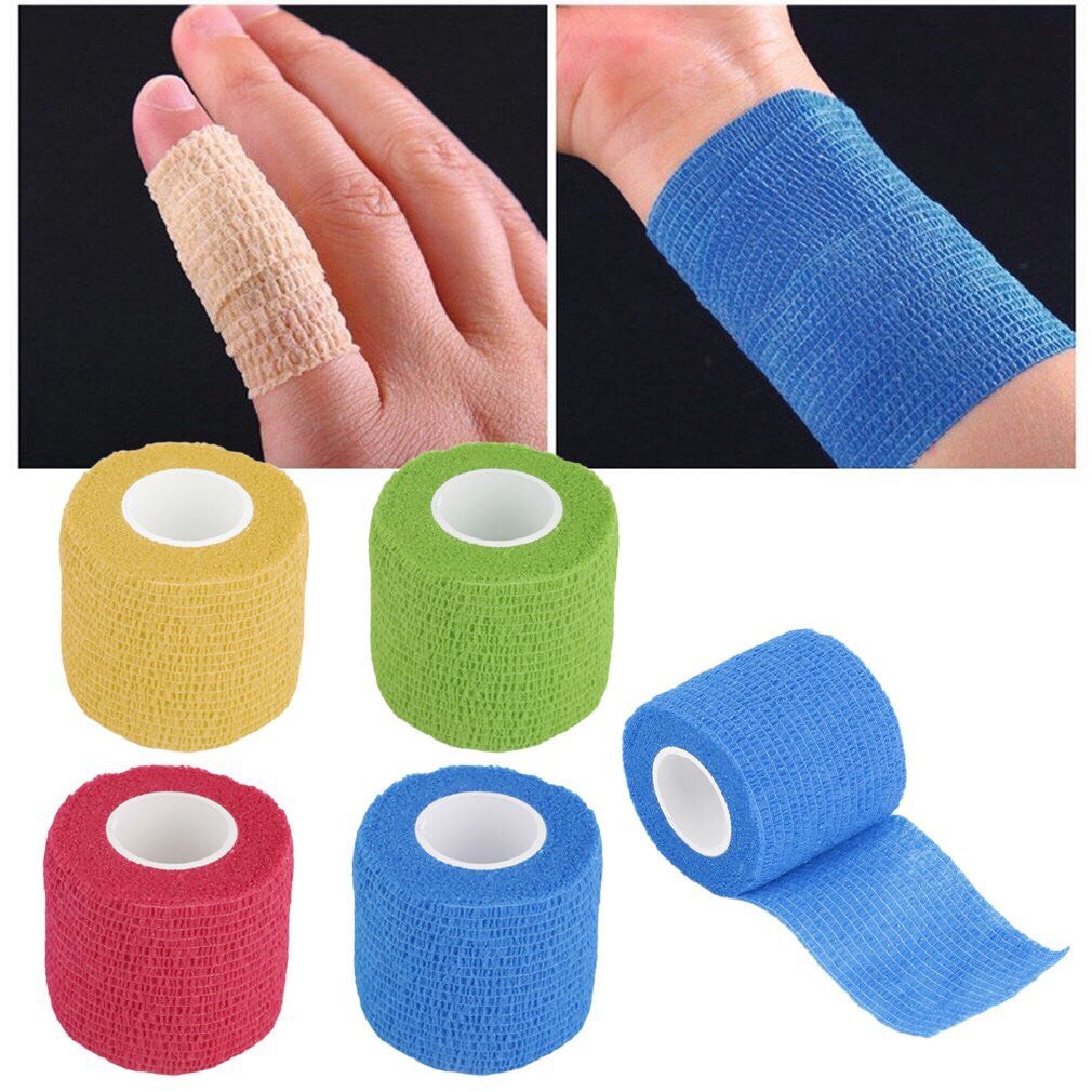 Băng keo thể thao tự dính Băng cuốn chân tay thể thao cao su non chống chấn thương hỗ trợ thi đấu tập luyện bóng đá y tế