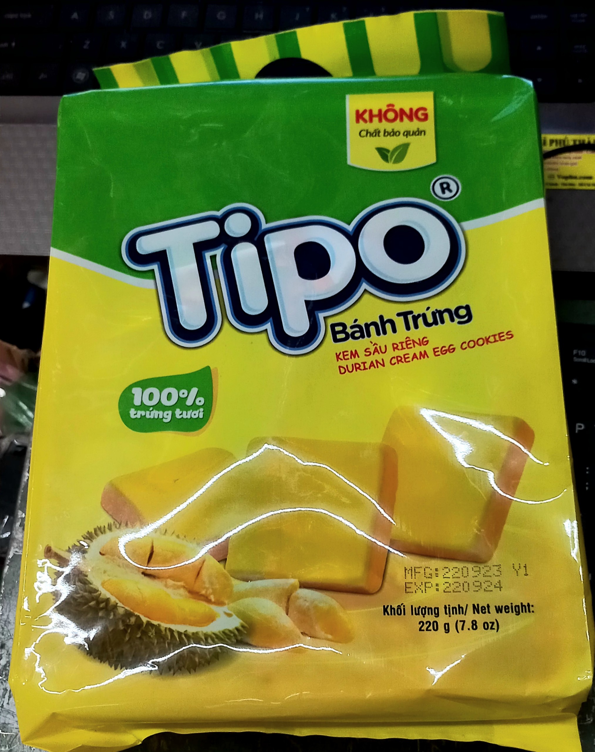 Bánh trứng tipo kem sầu riêng 220g hay bánh trứng tipo 220g