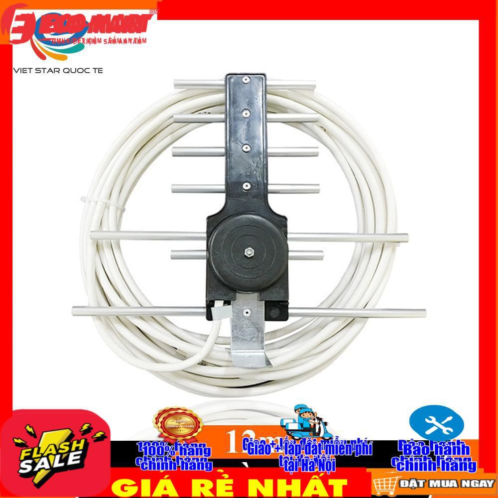Anten tivi kỹ thuật số dvb t2 đầu thu kĩ thuật số, dây dài 15m, giúp thu sóng truyền hình mặt đất, ăng ten TV