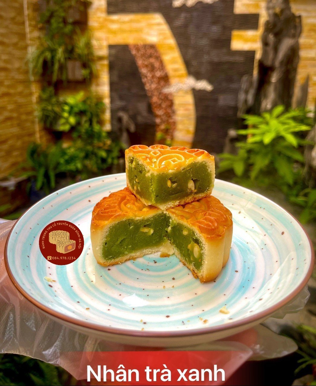 Bánh trung thu nướng/dẻo nhân trà xanh truyền thống
