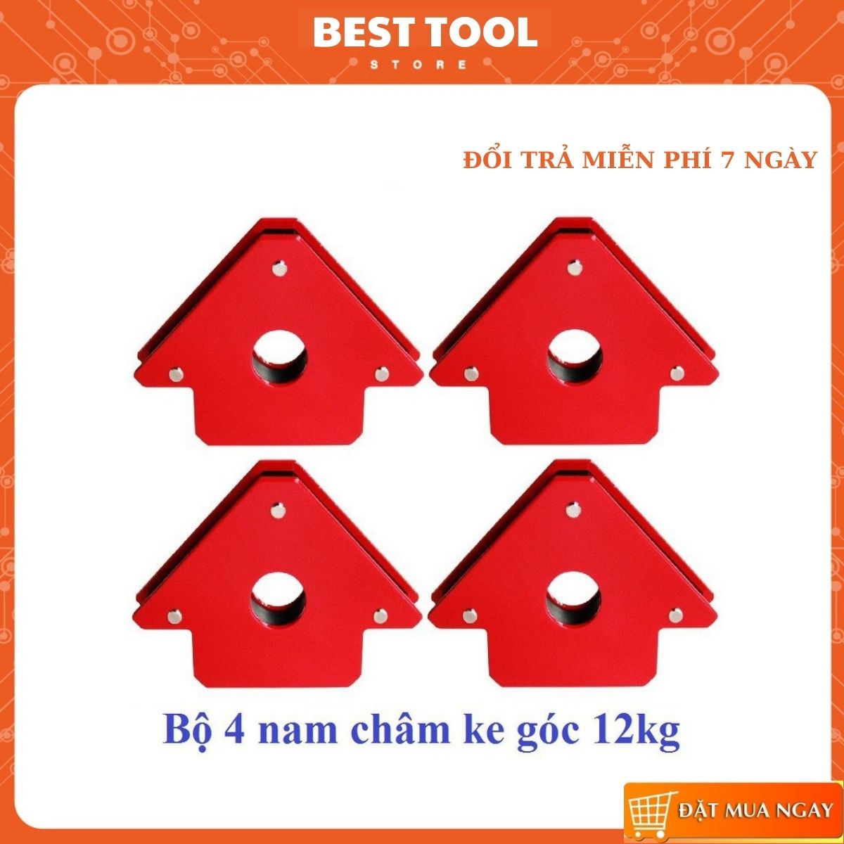 Bộ 4 ke góc nam châm ke góc 25lbs lực hút 12kg