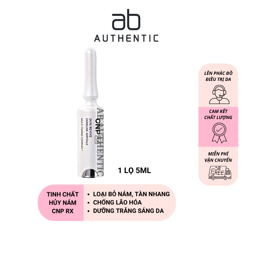 Lọ Tinh chất CNP RX hủy nám, tàn nhang, dưỡng trắng Skin Revive Demeline Ampoule 5ml - AB AUTHENTIC