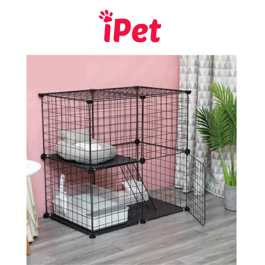 [HCM]Combo Lưới Ghép Chuồng Quây Thú Cưng Chó Mèo ( tặng kèm chốt ) - Combo 2 Tầng 2x1x2 (2) - iPet Shop