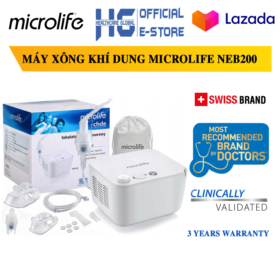 Máy xông khí dung Microlife NEB200 Chính Hãng BH 3 năm - Healthcare Global