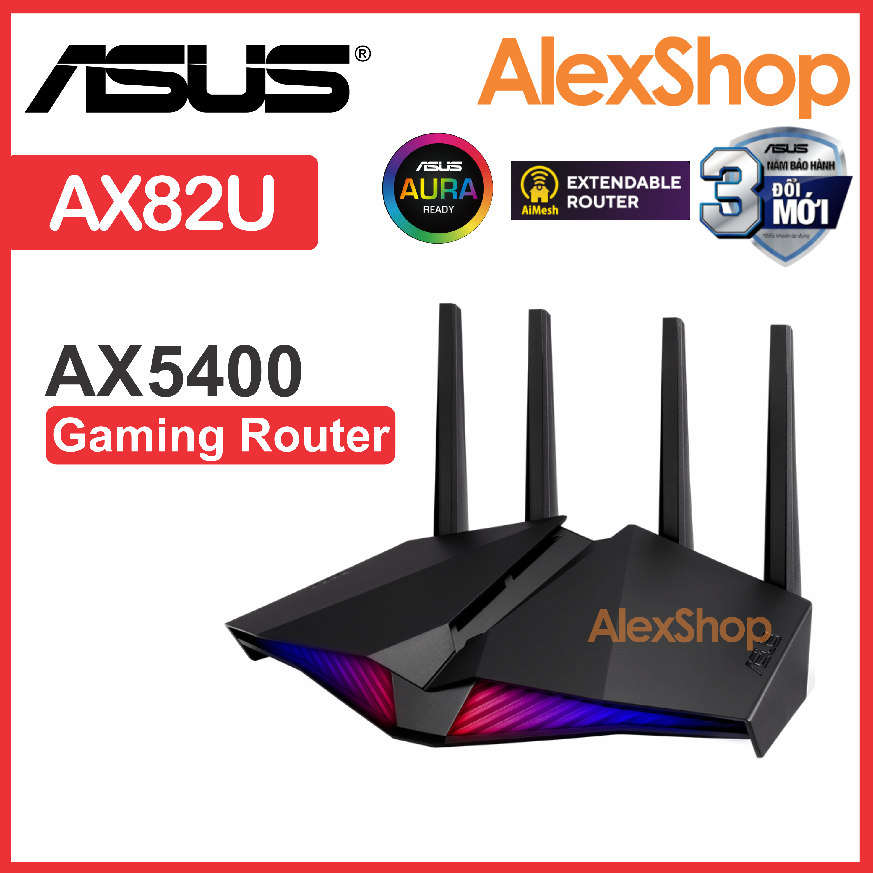 [AX4200] Router Wifi 6 Gaming Asus RT AX59U Chuẩn Băng Thông AX4200 Gắn Tường