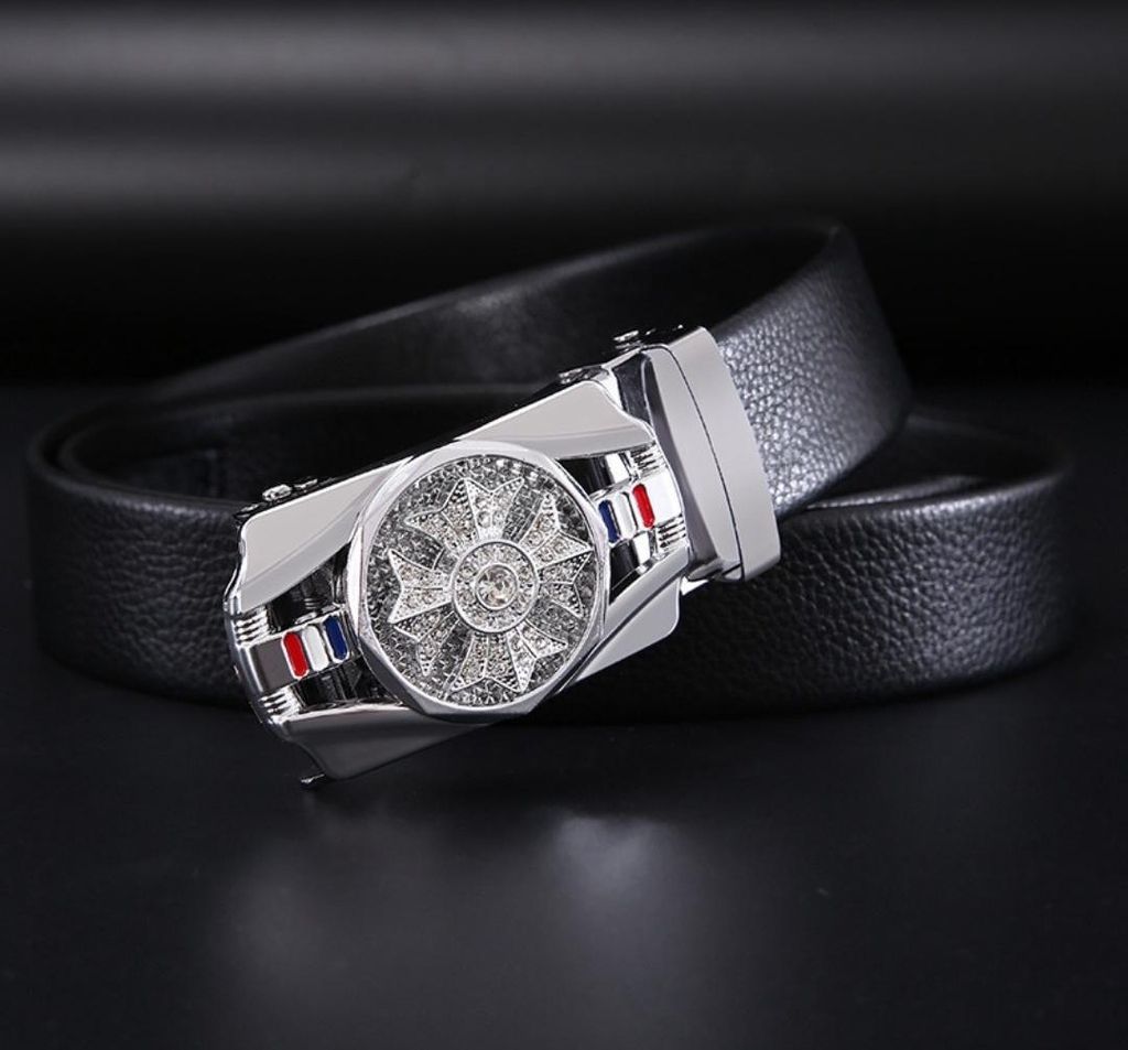 Thắt lưng nam da cao cấp mặt khóa mạ kim tự động kiểu dang basic sang trọng