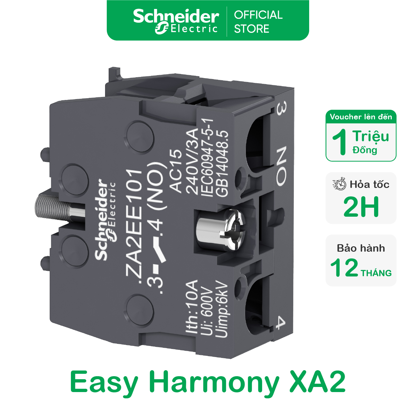 Tiếp điểm phụ 1no/1nc dùng cho ciing tắc - nút nhấn - đèn báo dòng xa2 - schneider electric - za2ee101 za2ee102