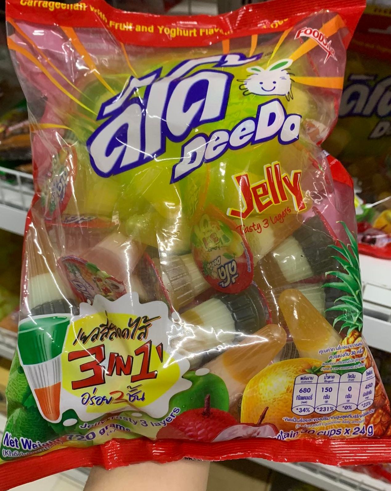 Thạch trái cây 3 trong 1 Deedo 720gr Thái Lan