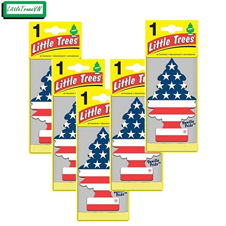 CHÍNH HÃNG USA - COMBO 5 CÂY THÔNG THƠM LITTLE TREES - Cờ Mỹ